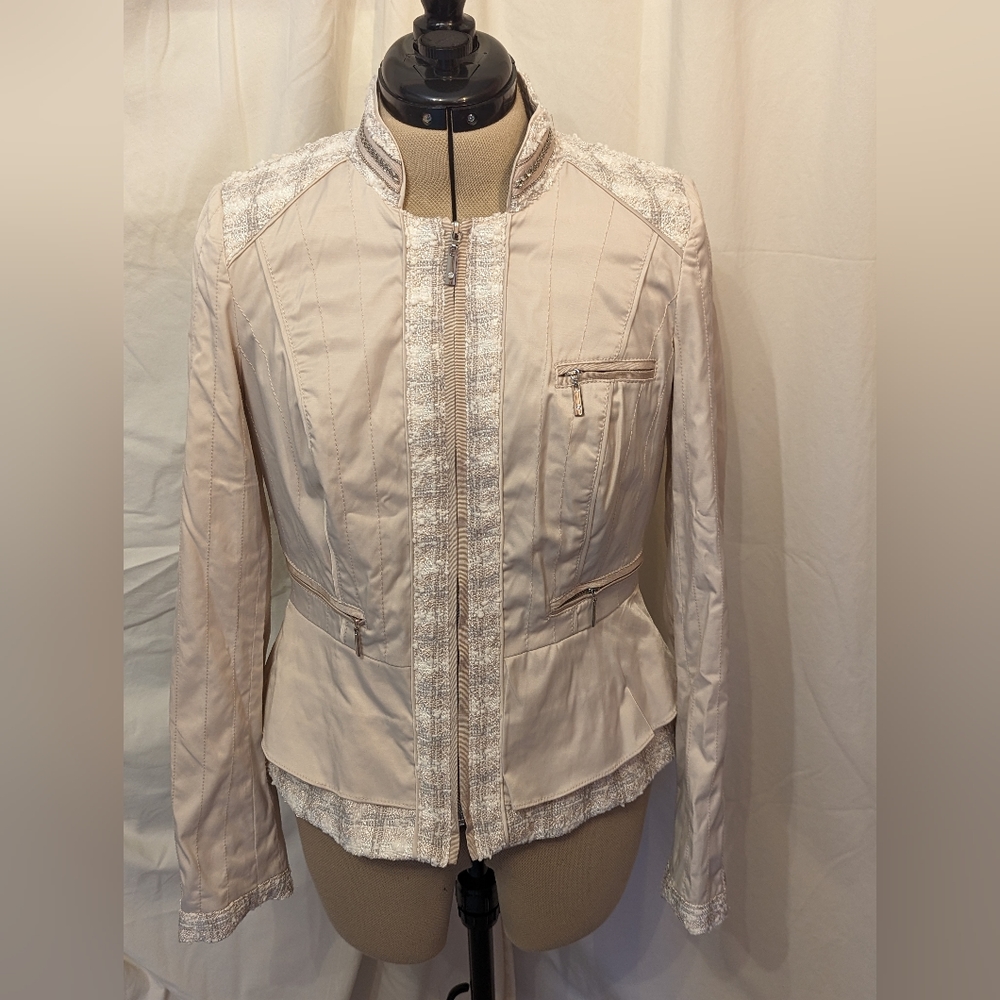 White House Black Market Snow Tweed Jacket Size 4